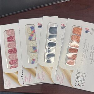 Color Street Nail Polish Strips - Pink, Multicolor, Black, Orange